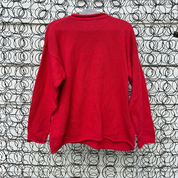 Vintage 90s Work in Progress Red Teddy Bear Christmas Sweater SMALL - Picture 3 of 8